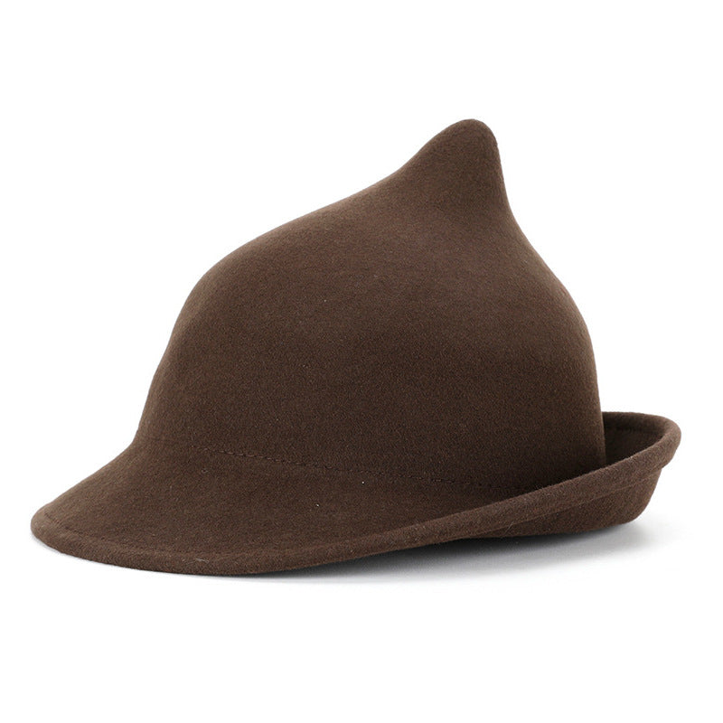 European and American Personalized Magic Hat Pointed Felt Hat Magic Hat Halloween Stage Performance Hat Rolled Edge Wool Witch Hat