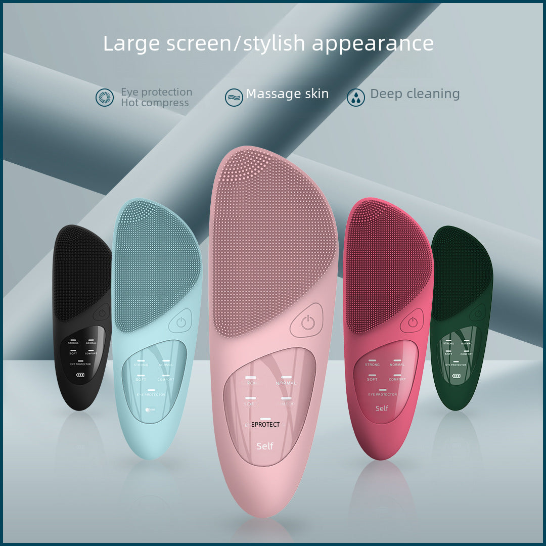 Household Electric Ultrasonic Facial Cleanser Wireless Waterproof Silicone Pore Cleaning Facial Brush Beauty Massage Introduction Instrument