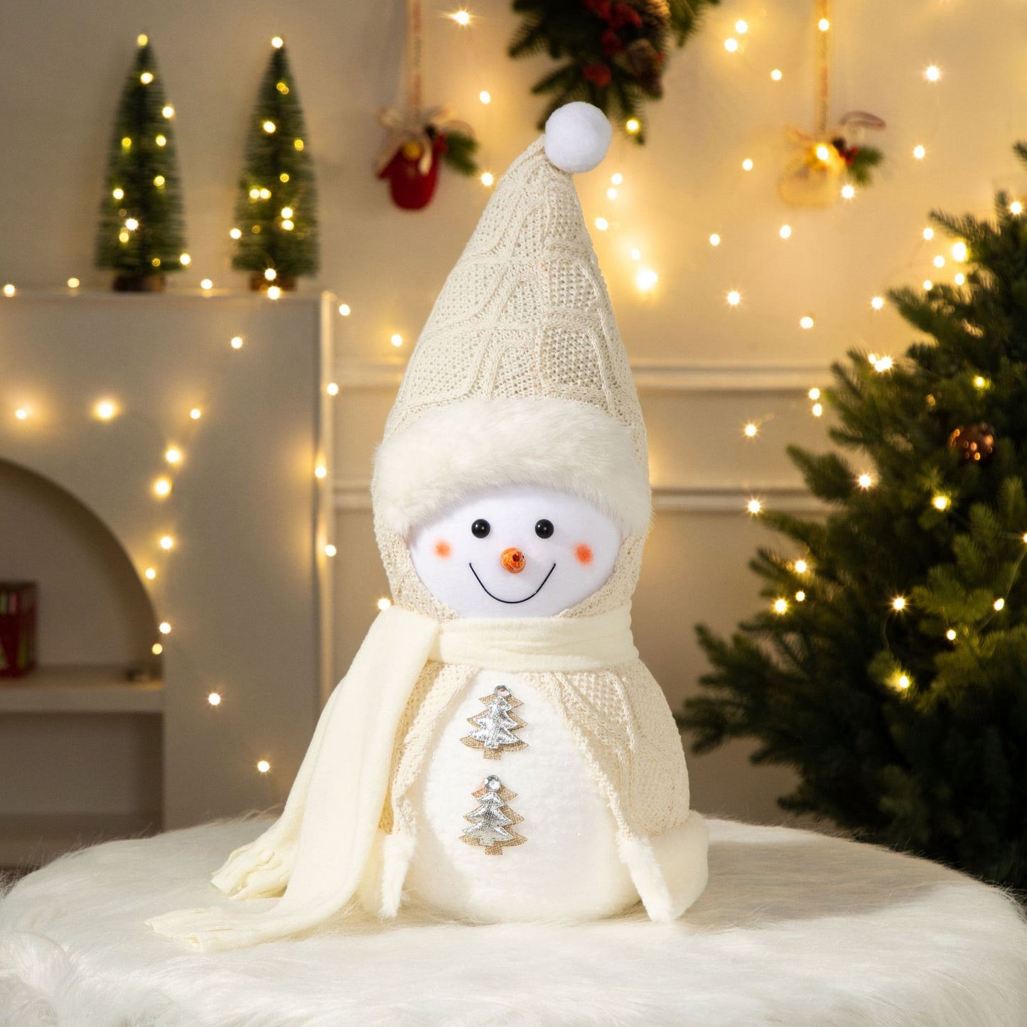 Cross-Border Antler Snowman Doll Christmas Decorations Cute Snowman Doll Christmas Ornaments Christmas Tree Decorations