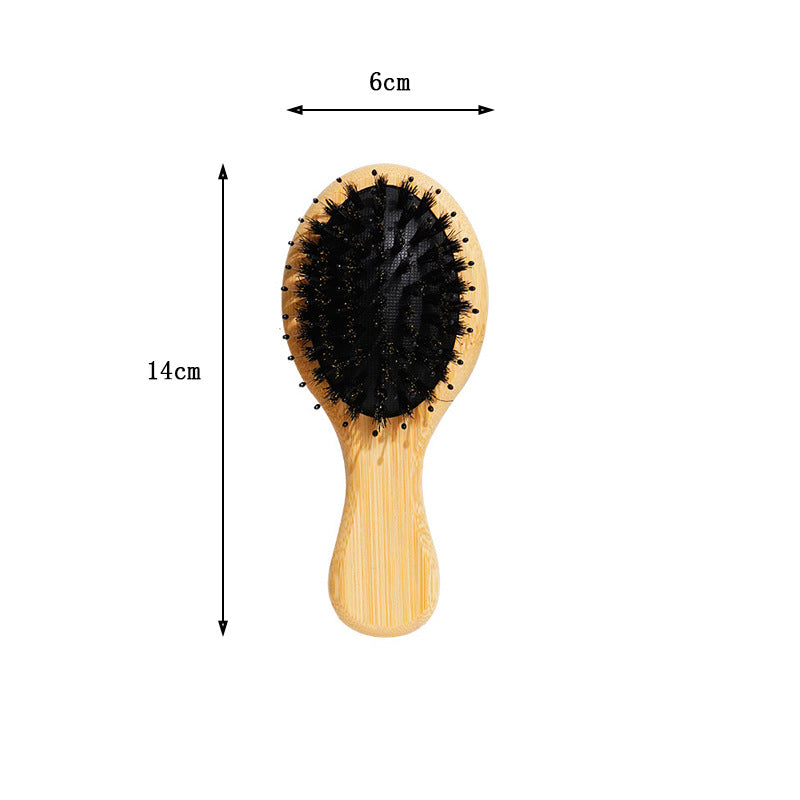 Natural Boar Bristle Air Cushion Comb Bamboo Bristle Comb Wooden Air Bag Comb Temu Popular Cross-Border Export Massage Comb