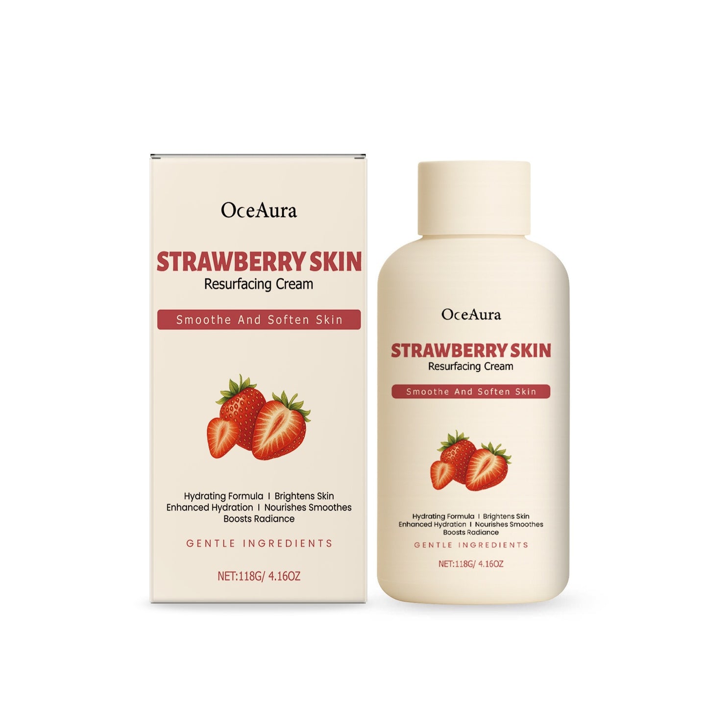 Oceaura Strawberry Body Cream Moisturizes Dry Skin, Softens Rough Skin, and Hydrates the Skin