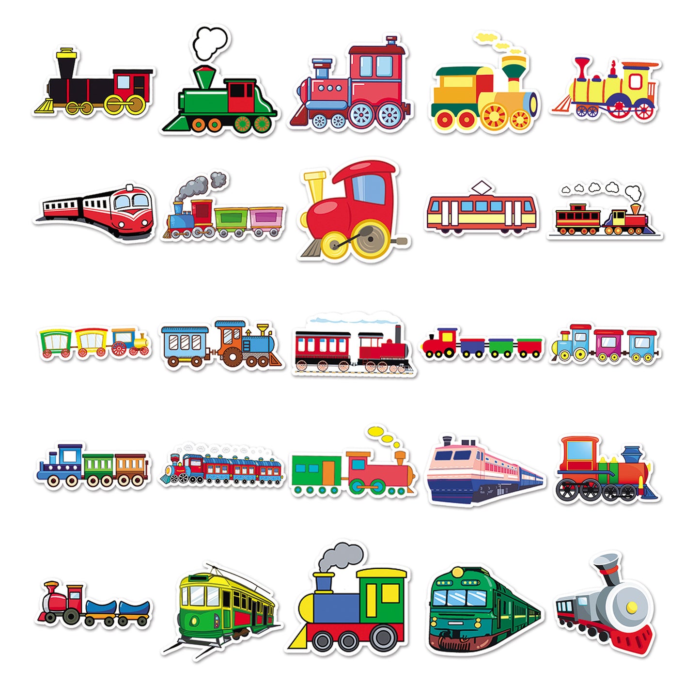 50 cartoon small train creative stickers skateboard luggage stickers laptop car motorcycle decoration
