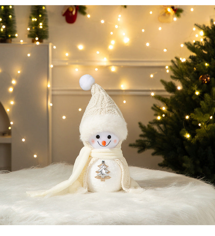 Cross-Border Antler Snowman Doll Christmas Decorations Cute Snowman Doll Christmas Ornaments Christmas Tree Decorations