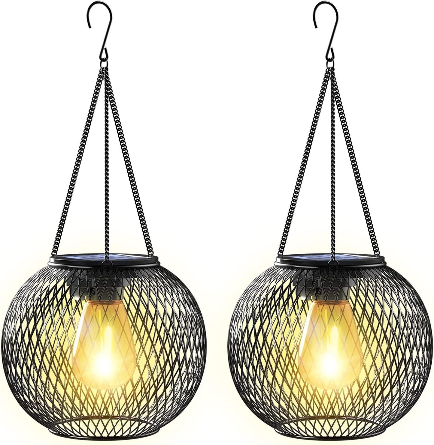 Solar Lights, Cross-Border Iron Lanterns, Garden Waterproof Mesh Woven Lights, Courtyard Decorative Lights, Solar Garden Hanging Lights