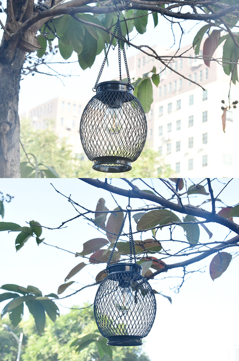 Solar Lights, Cross-Border Iron Lanterns, Garden Waterproof Mesh Woven Lights, Courtyard Decorative Lights, Solar Garden Hanging Lights
