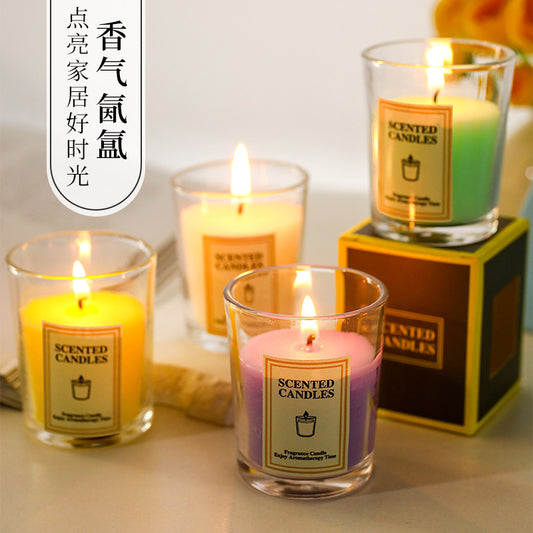 Simple Glass Cup Aromatherapy Candle Photography Atmosphere Props Decoration Creative Fragrance Holiday Atmosphere Props Candle