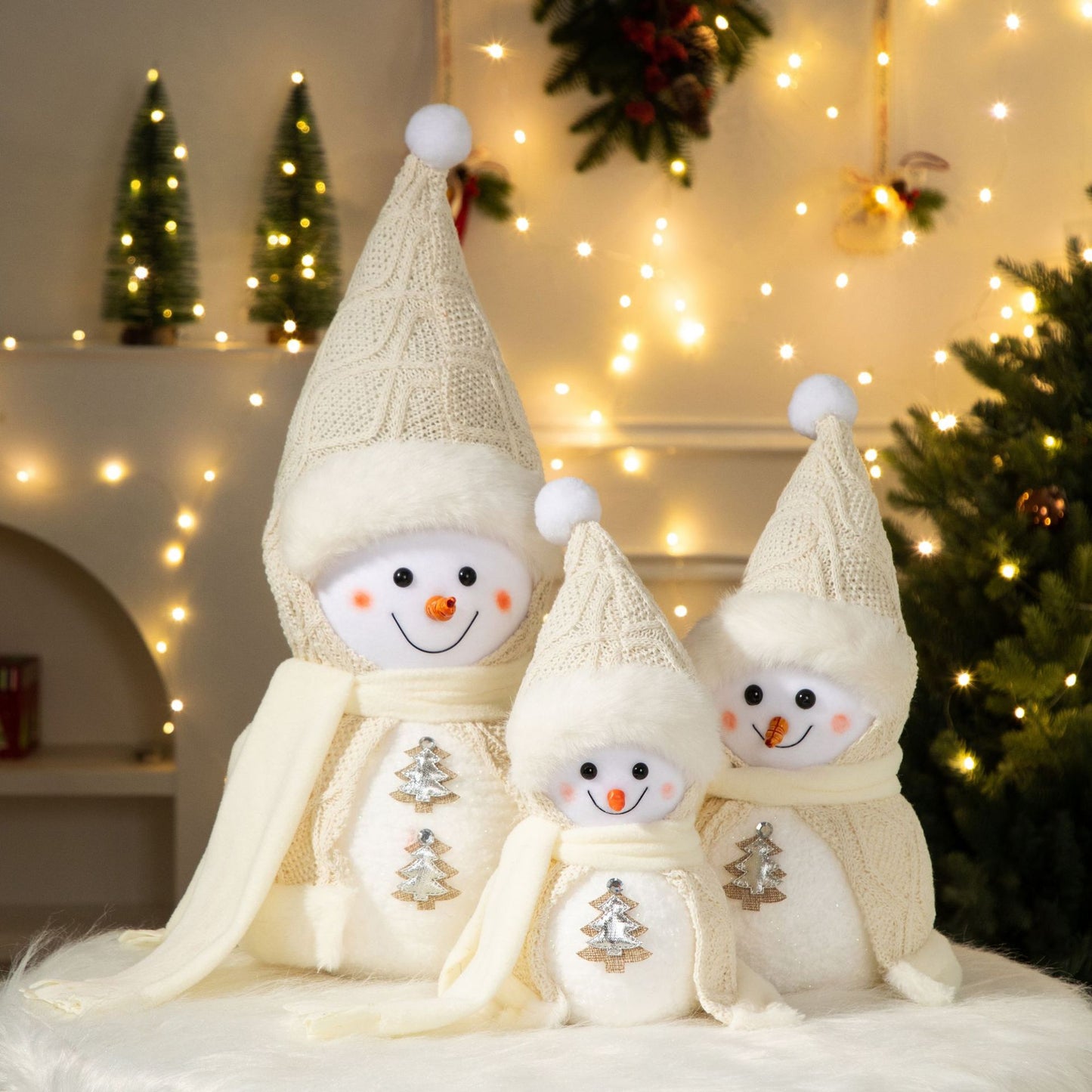 Cross-Border Antler Snowman Doll Christmas Decorations Cute Snowman Doll Christmas Ornaments Christmas Tree Decorations