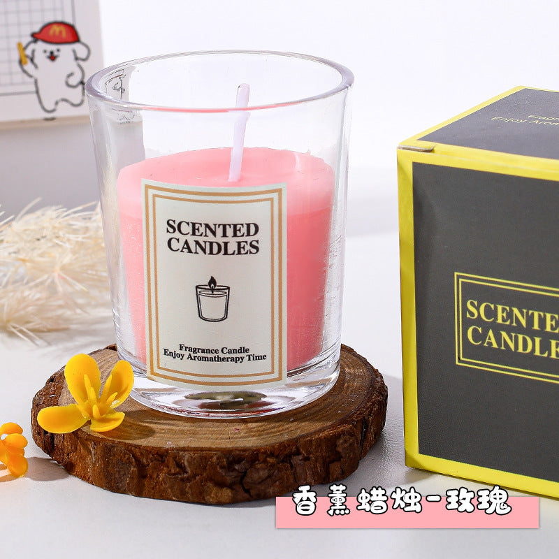 Simple Glass Cup Aromatherapy Candle Photography Atmosphere Props Decoration Creative Fragrance Holiday Atmosphere Props Candle