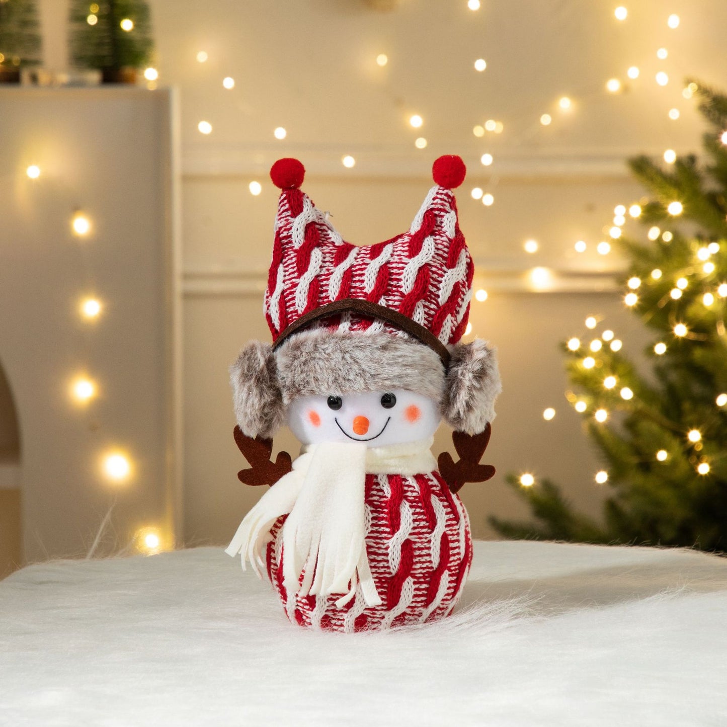 Cross-Border Antler Snowman Doll Christmas Decorations Cute Snowman Doll Christmas Ornaments Christmas Tree Decorations