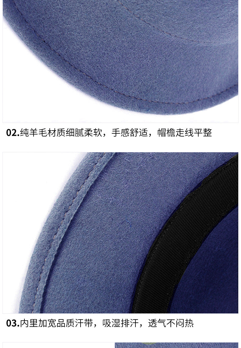 European and American Personalized Magic Hat Pointed Felt Hat Magic Hat Halloween Stage Performance Hat Rolled Edge Wool Witch Hat