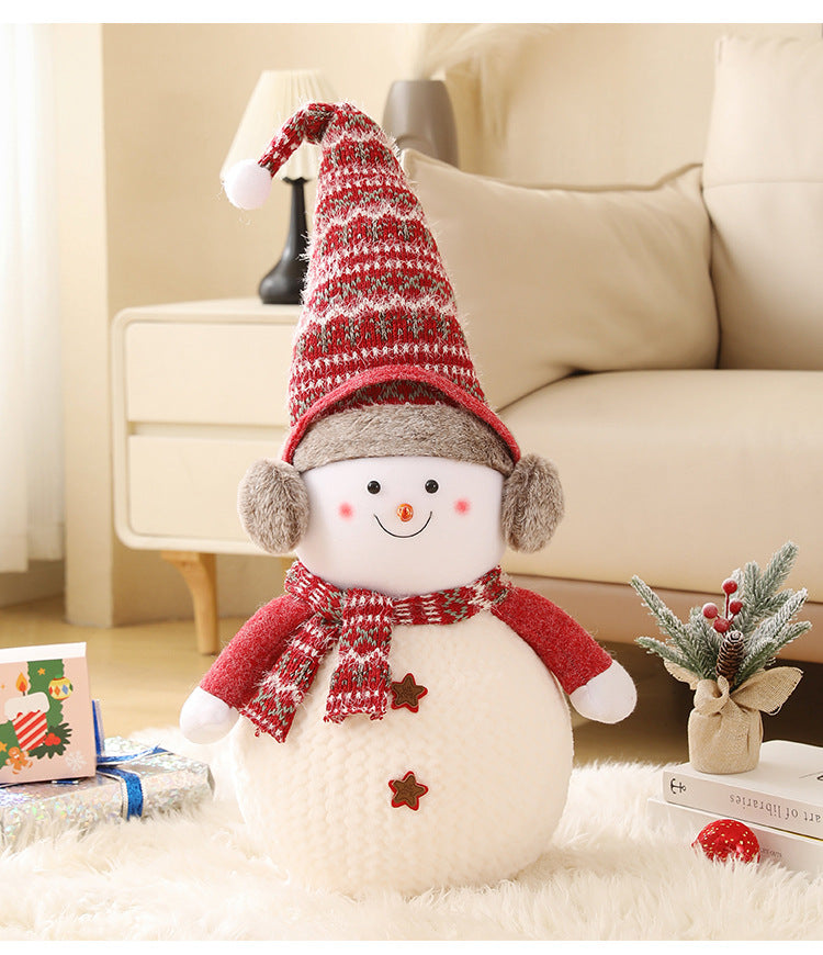Cross-Border Antler Snowman Doll Christmas Decorations Cute Snowman Doll Christmas Ornaments Christmas Tree Decorations