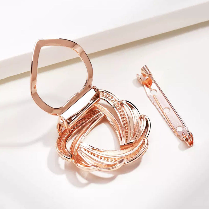 Silk Scarf Buckle High-end All-match Temperament Scarf Suit Pin Corner Knot Decorative Buckle Winter Accessories Brooch for Women
