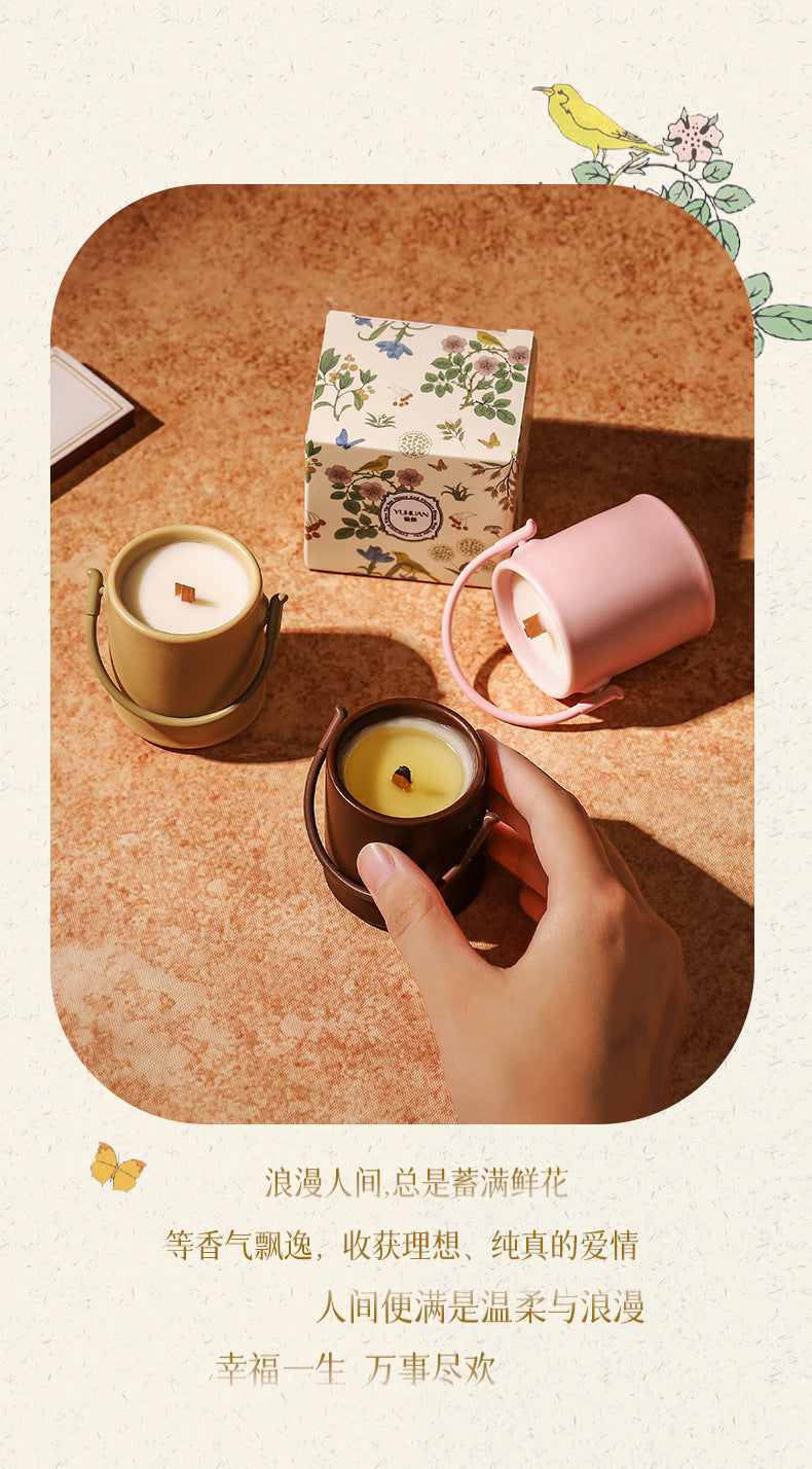 Creative Aromatherapy Candle Set Gift Box Q Version Essential Oil Candle Cross-Border Fragrance Indoor Decoration New Year Holiday Gift