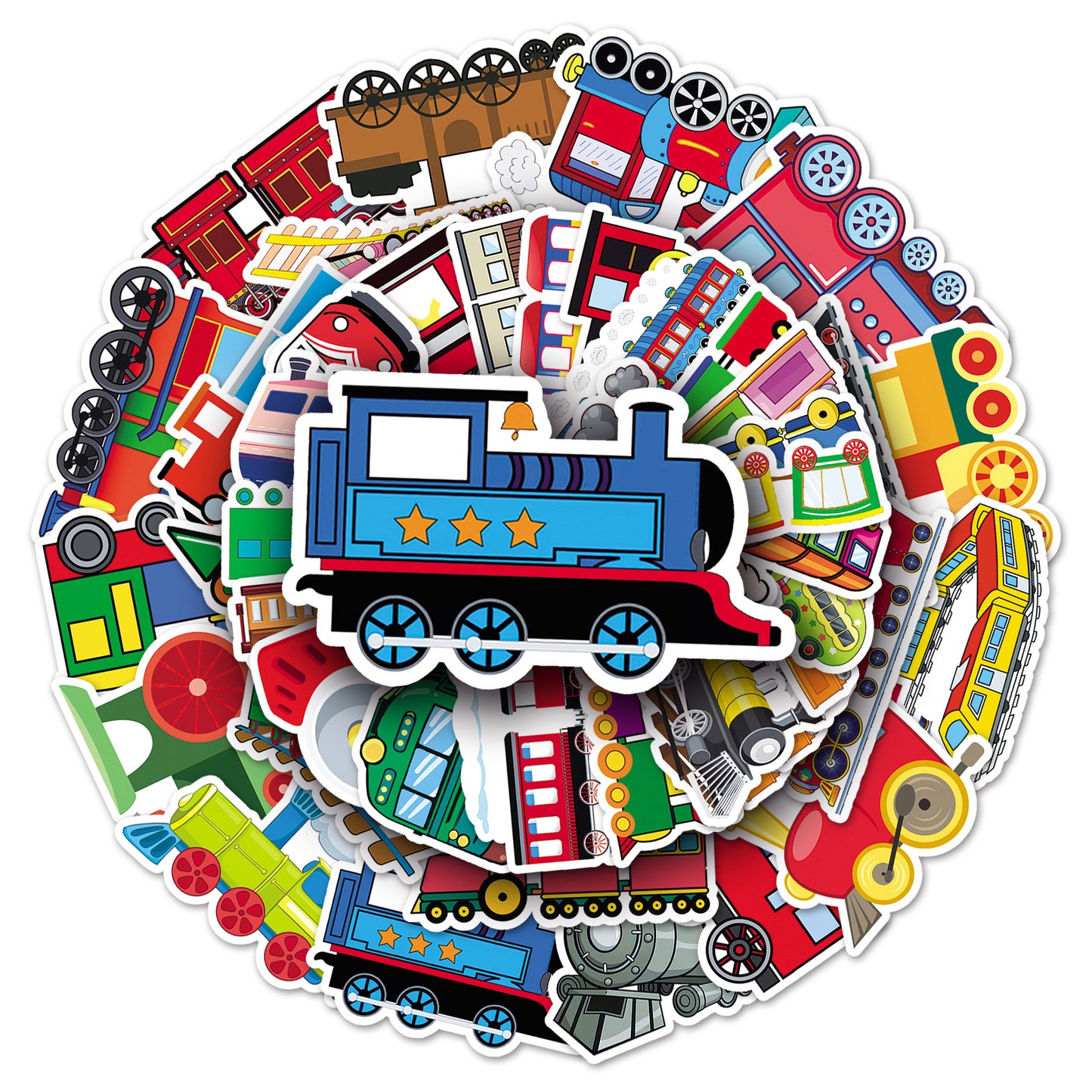 50 cartoon small train creative stickers skateboard luggage stickers laptop car motorcycle decoration