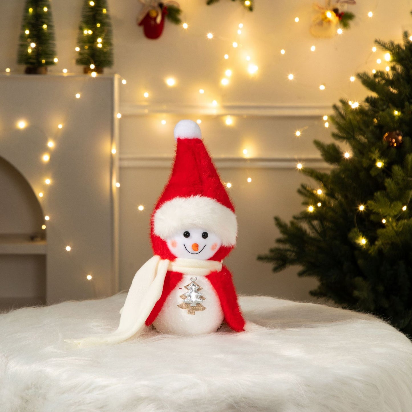 Cross-Border Antler Snowman Doll Christmas Decorations Cute Snowman Doll Christmas Ornaments Christmas Tree Decorations