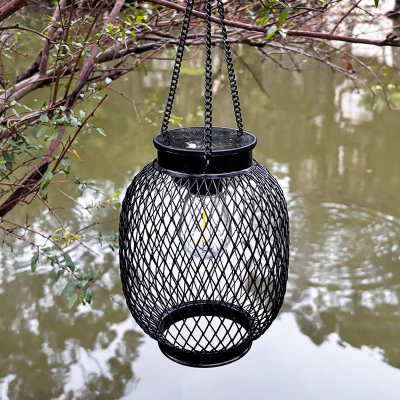 Solar Lights, Cross-Border Iron Lanterns, Garden Waterproof Mesh Woven Lights, Courtyard Decorative Lights, Solar Garden Hanging Lights