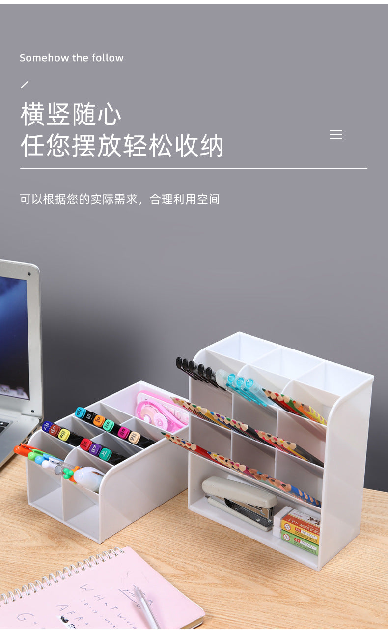 Oblique Pen Holder Desk Student Office Desktop Rack Children and Girls Stationery Storage Box Multifunctional Decoration Pen Holder