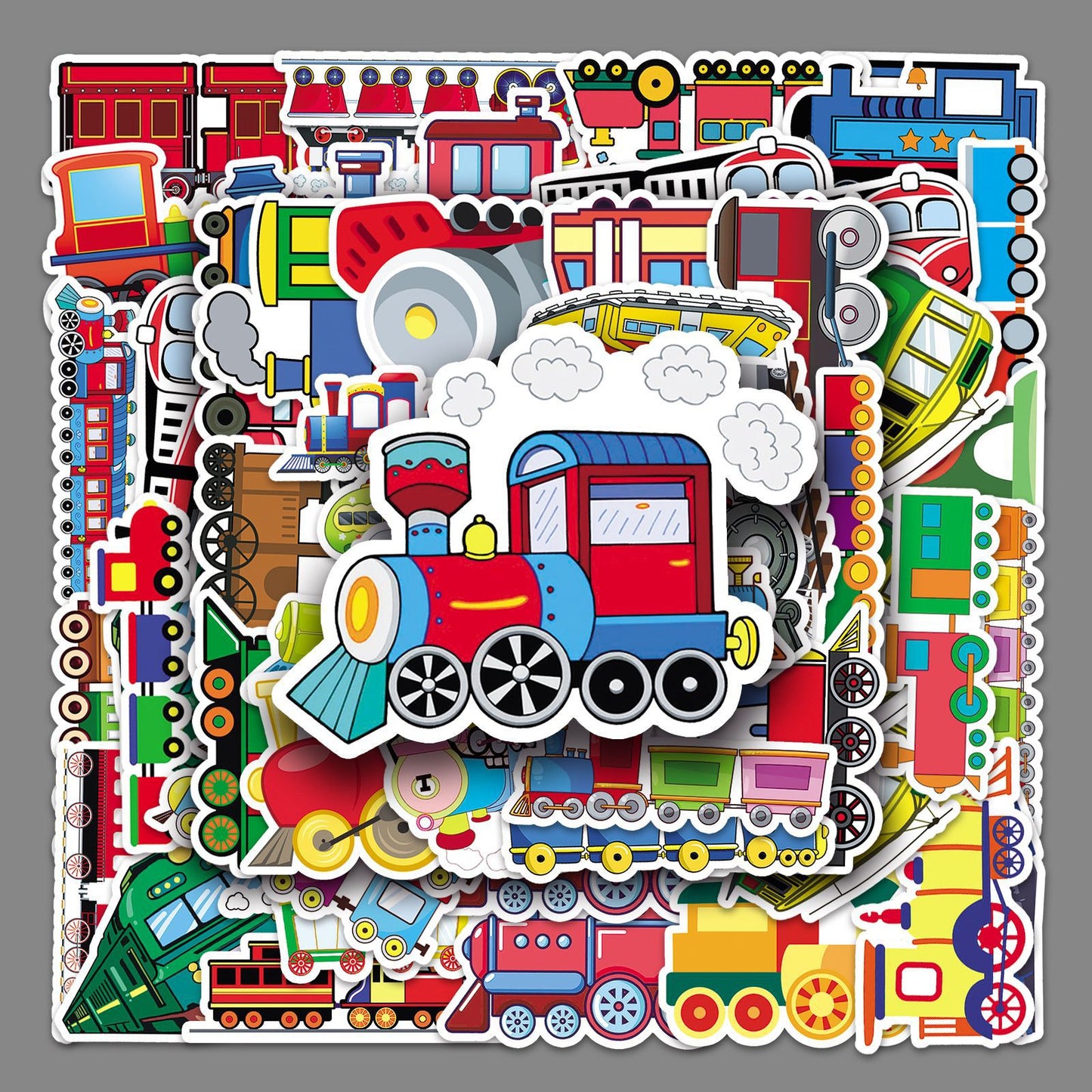 50 cartoon small train creative stickers skateboard luggage stickers laptop car motorcycle decoration