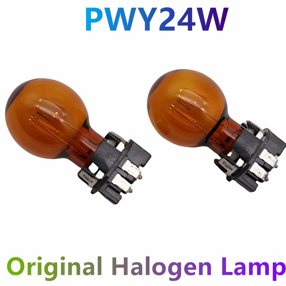 PWY24W 2PCS Original Halogen Lamp For Audi A3 A4 A5 Q3 Q7 VW Golf CC MK7 Amber Front Turn Signal Lights WP3.3x14.5-4 Auto Lamp