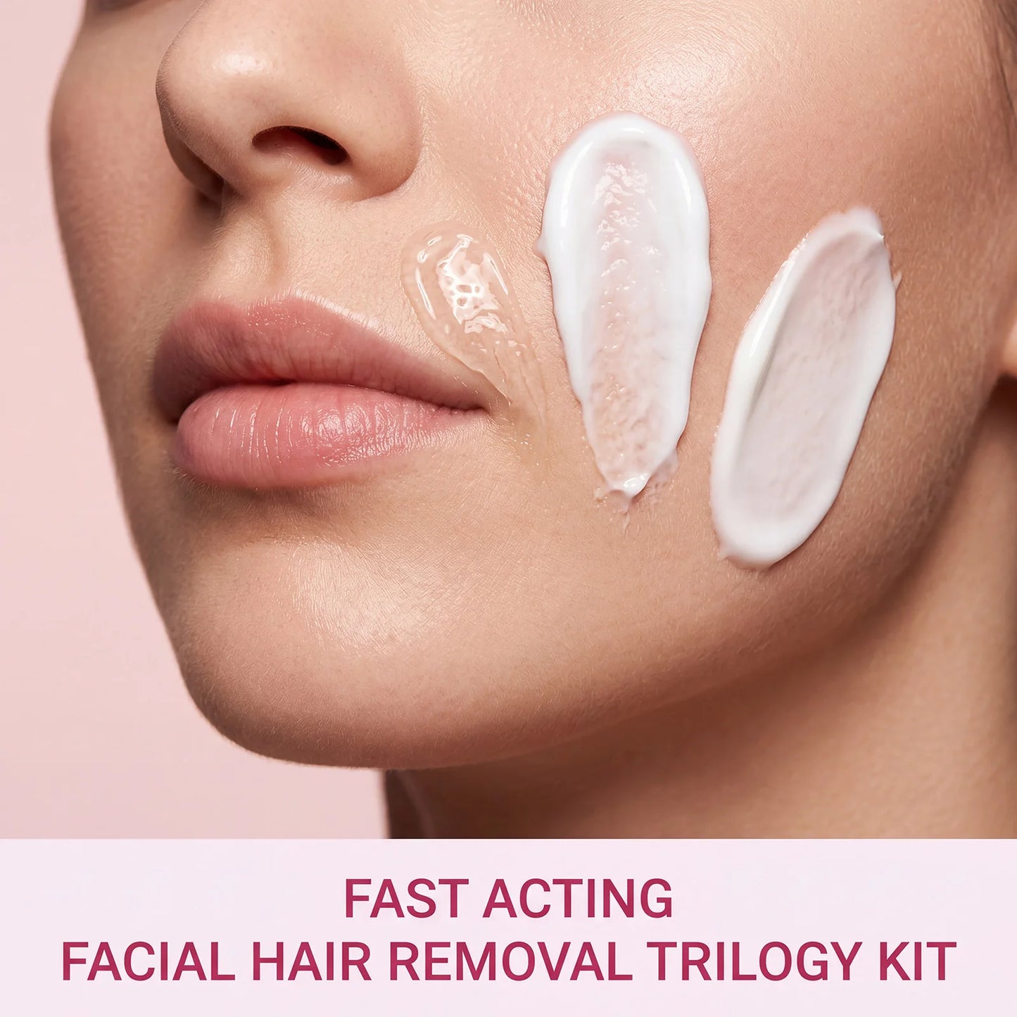 3Step Hair Removal Trilogy Kit Gentle Facial Depilatory Set Painless Hair Remover Soothing Lotion Cream With Softening Gel