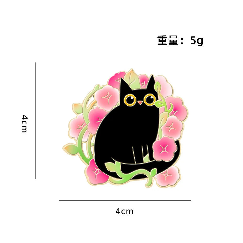Cartoon white cat brooch, cat red wine, cute backpack, accessories, clothing decorations, zinc alloy badge