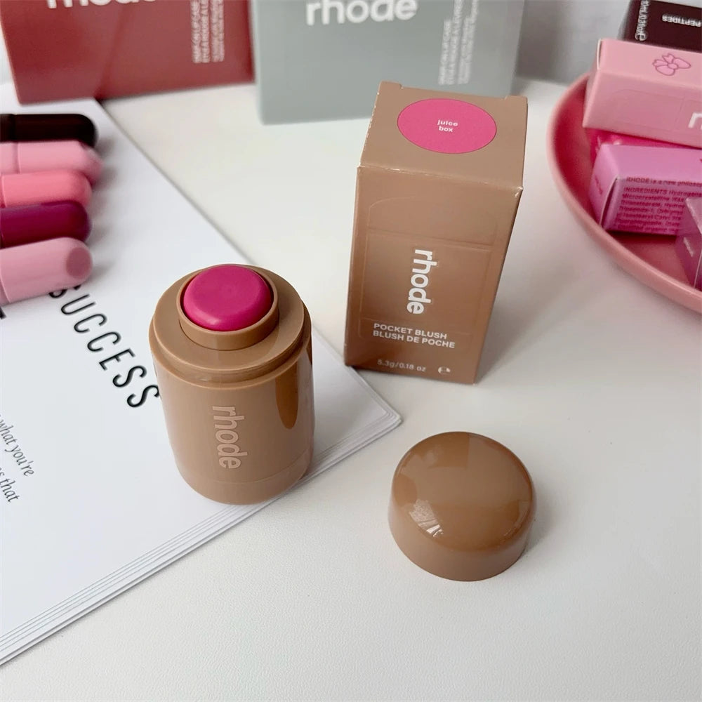 Rhode New Lip Stick Lip GlossesPocket Blush Lip Cheek Hydrating Glazing Mist Natural Rouge Powder Blush Cream Cheek Makeup Bag