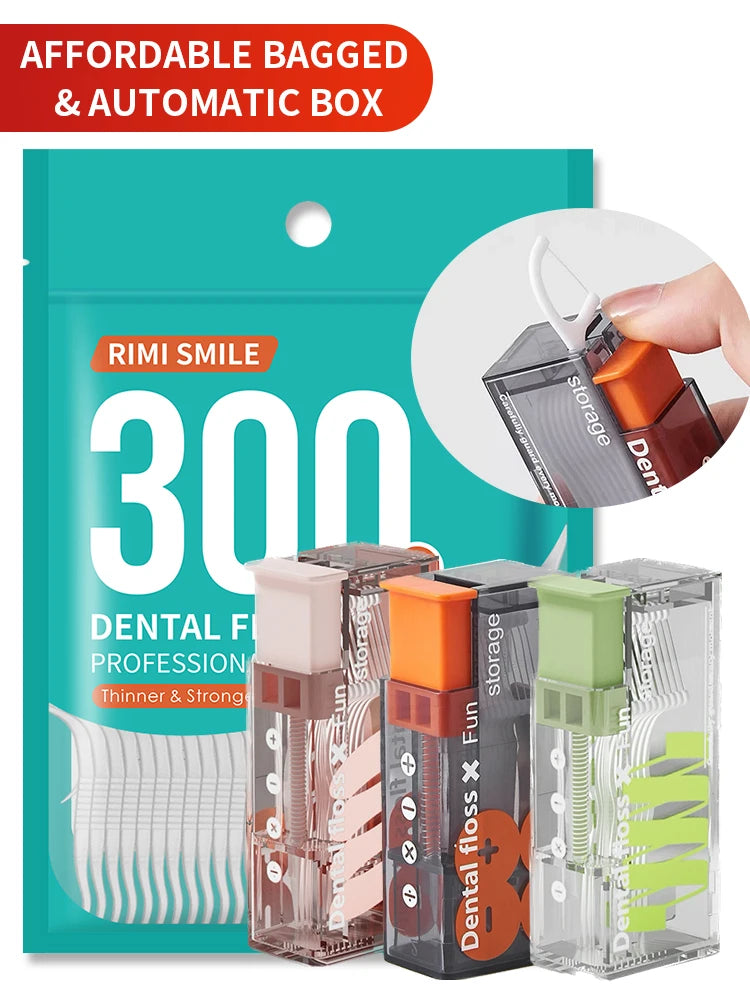 【 Fully Automatic Dental Floss Box 】 Affordable Bagged Dental Floss Stick - Safe for Travel - Keep It in Your Pocket When Going