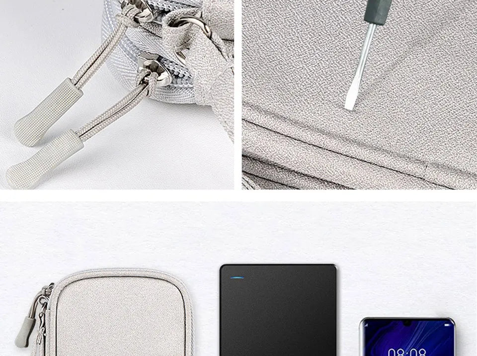 Data Cable Storage Bag Waterproof Portable Carry Case  Storage Bag Travel Organizer Bag for Cable Cord USB Charger