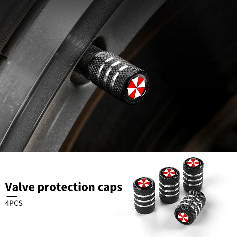 4Pcs Car Tire Valve Stems Cap Aluminum Tyre Wheel Stem Air Valve Cover Airdust For Umbrella