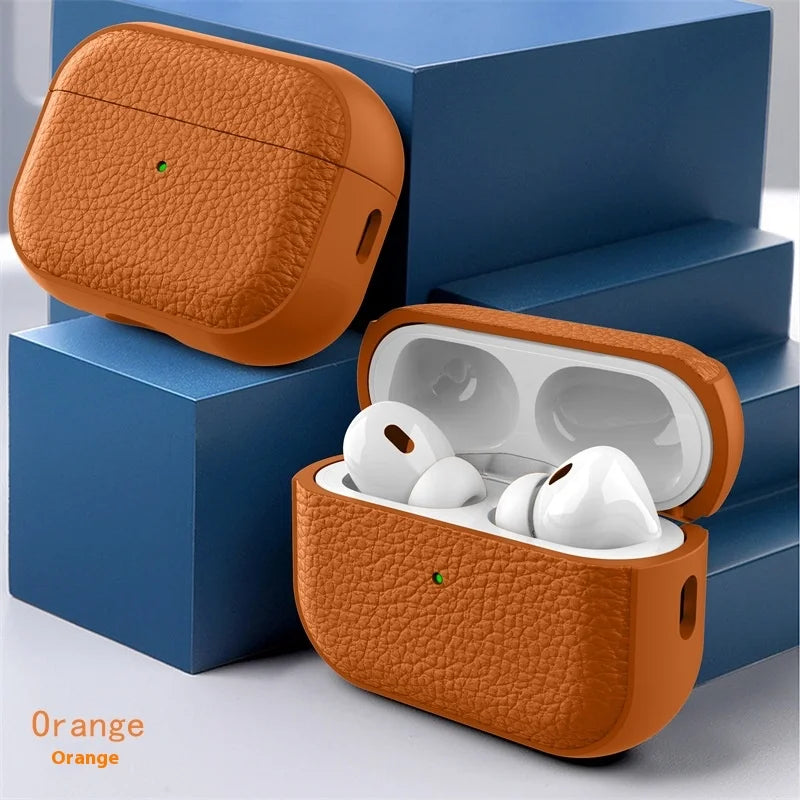 2025 Capa For AirPods Pro 3 Case Soft TPU Leather Design Protective Cover For AirPods 5 4 3 2 Pro 2 Pro2 Pro3 Cases With Lanyard