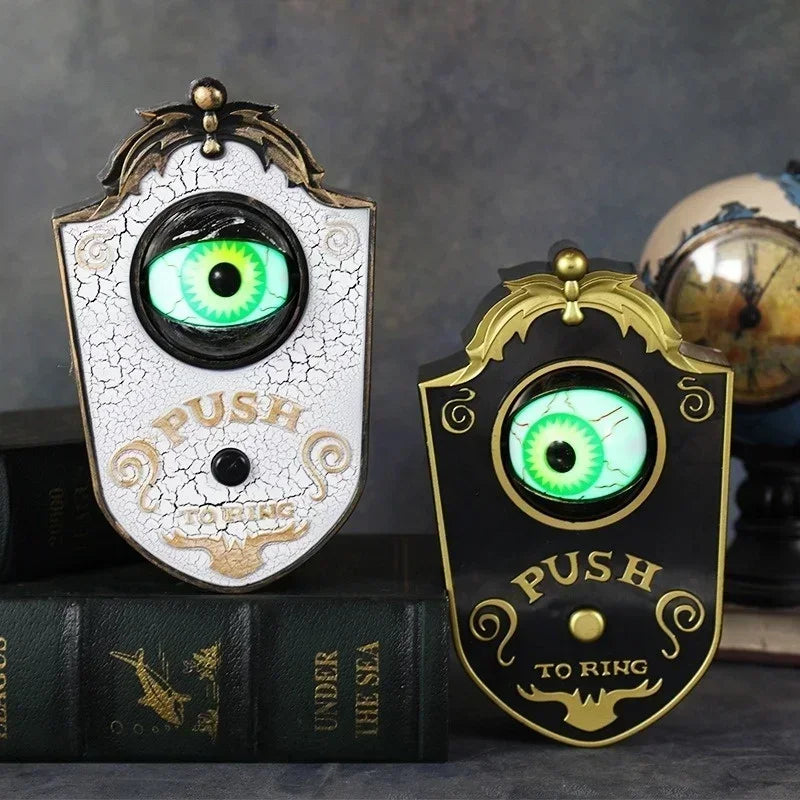Halloween Doorbell Led Luminous Hanging Doorbell Haunted Party Decor Glowing Horror Props Creepy Eyes with Sound Lights