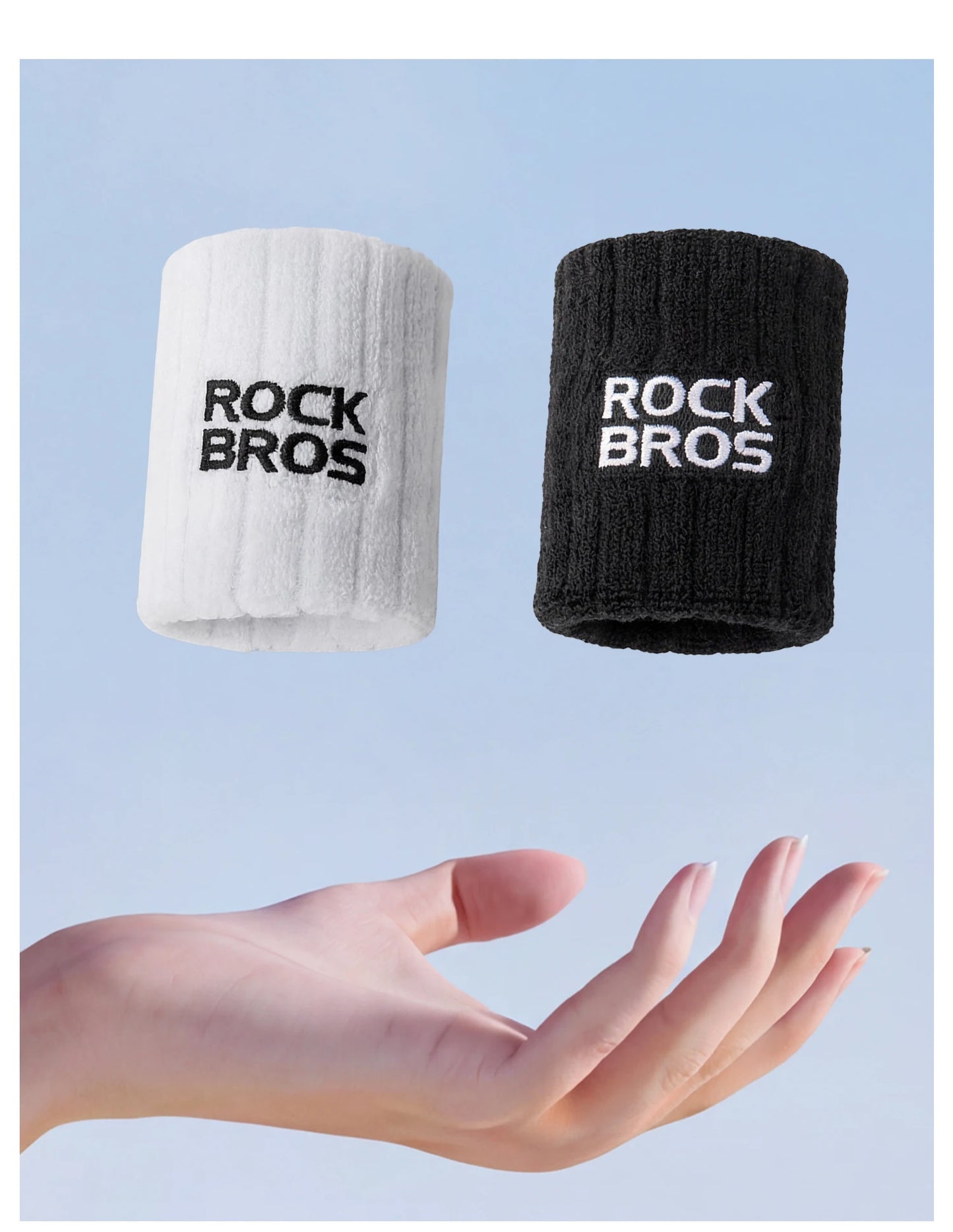 ROCKBROS Adjustable Wrist Support Brace Sweatbands Sports Wristband Wicking Athletic Sweatband for Tennis, Basketball, Running