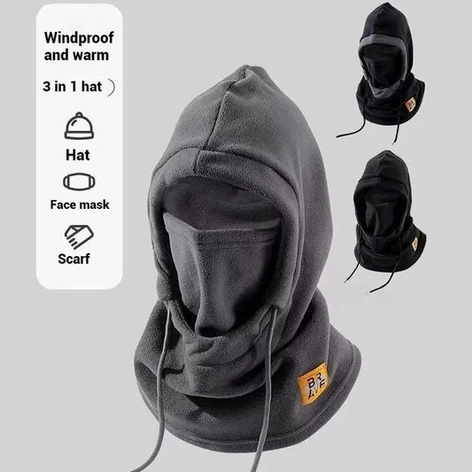Winter Warm Hat with Mask and Neck Warmer 3-in-1 Windproof Balaclava for Men and Women Masked Hat Cycling Cold Weather Protectio
