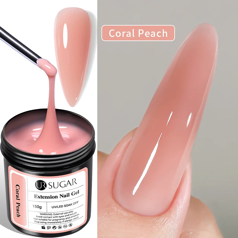 UR SUGAR 150g Soft Pink Quick Builder Nail Gel 6 IN 1 Acrygel For Nails Extension Constuction Self Leveling Soak Off UV LED Gel