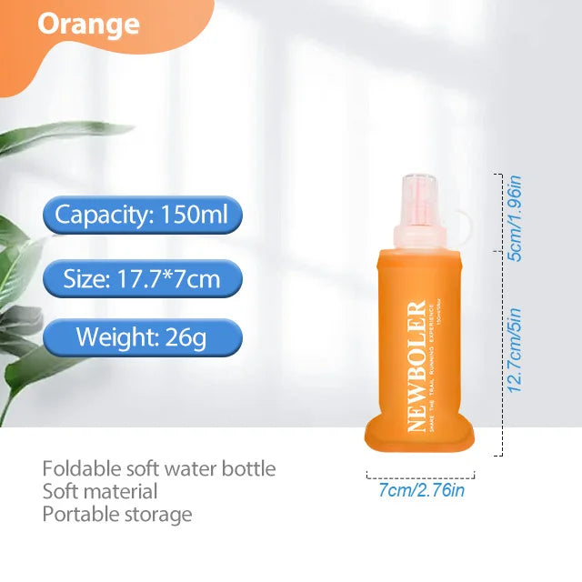 NEWBOLER 150/250/300/500ml Water Bottle TPU Folding Soft Flask Outdoor Sport Running Camping Hiking Travel Portable Water Bottle