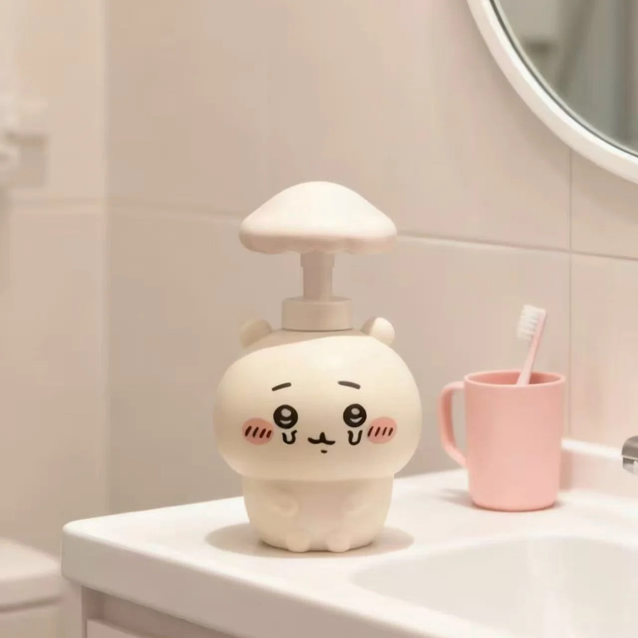 Jiyi Mushroom Shaped Portable Travel Bottles Cute Hand Sanitizer Shower Gel Dispenser Refillable Empty Containers for Home Bathr