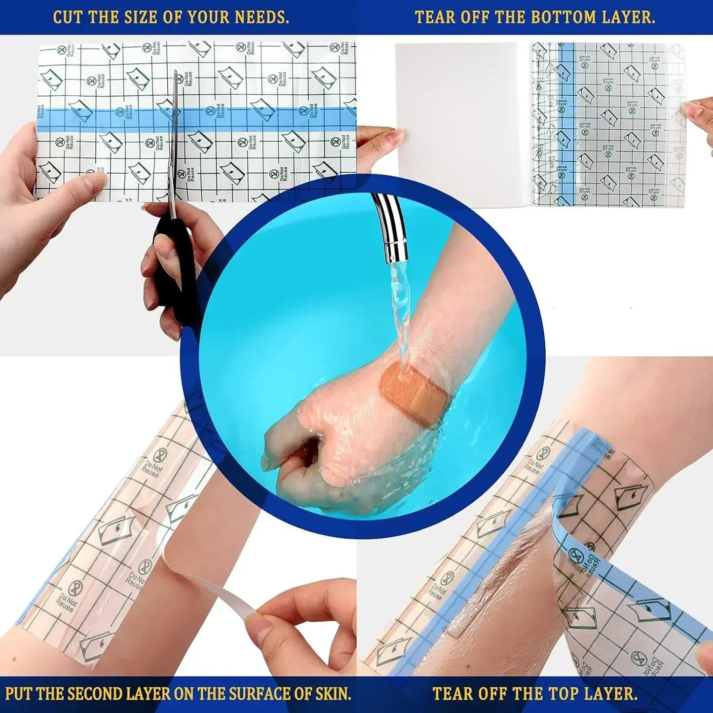 Narkasy Waterproof Tattoo Protective Film - PU Tape Aftercare Bandage Repair Adhesive Wrap Roll for Protecting and Healing