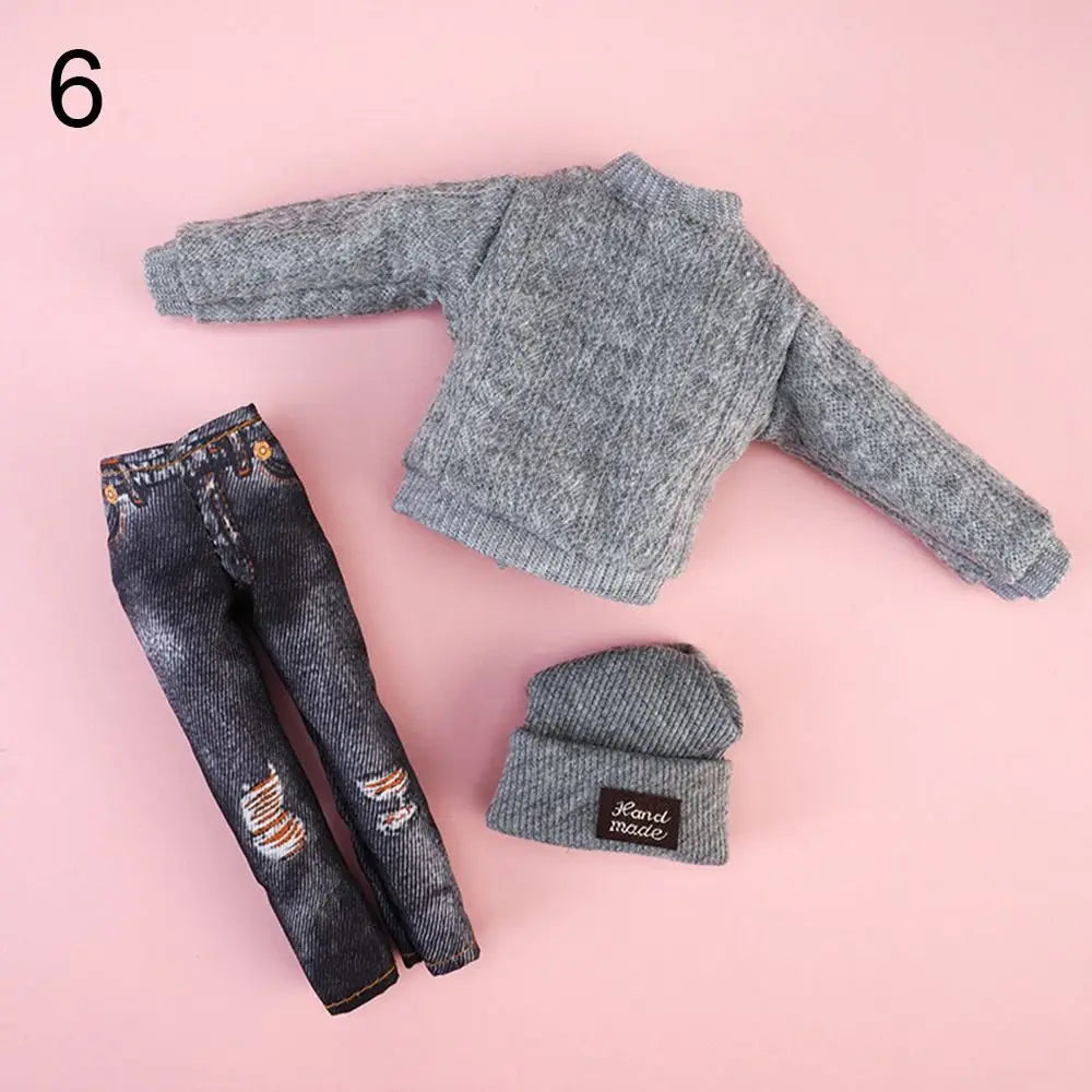 1 Set 30cm  Accessories DIY Winter Wear Sweaters Casual Wear Hats Girl Clothes Dolls Pants