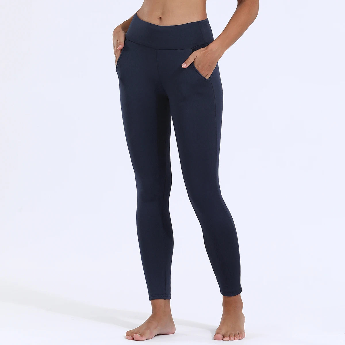 Super Warm Women Velvet Leggings With Pockets Autumn Winter Warm Fleece Tights Prevent Cold Leggings Stretch Leggings