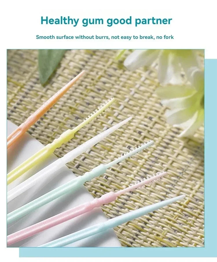 100/200/400/1000pcs Toothpick Brush Boxed Plastic Toothpick Disposable Household Interdental Brush Teeth Picking Dental Floss