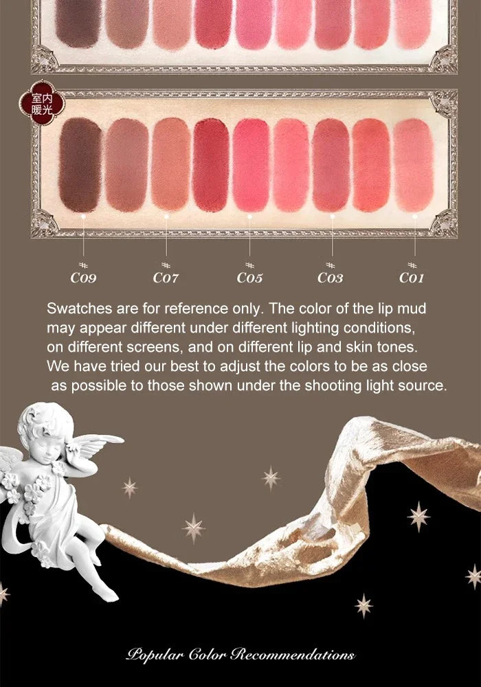 Flower Knows Little Angel Collection Lipstick Velvet Matte Waterproof Long Lasting Lip Gloss Makeup Moisturizing Soft Texture