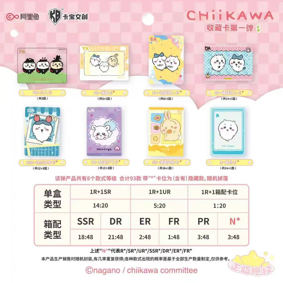 KABAO Original Chiikawa Collection Card Square Kawaii Character High Quality Anime Toy Card Cartoon Decorative Cute Collect Gift