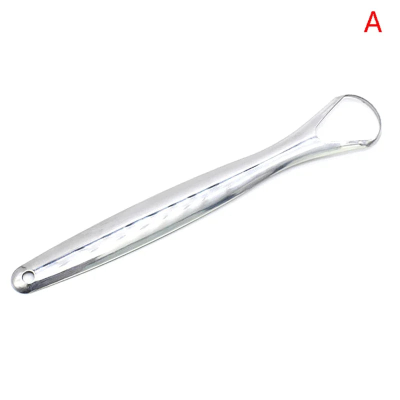 2Pcs Tongue Scraper Stainless Steel Tongue Cleaner Oral Care Hygiene Scraper Dental Oral Care Hygiene Health Care Tool