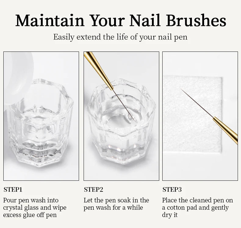 QNL 1/2/3pcs 18mm Nail Art Liner Brush Ultra Thin Long Line Drawing Pen With Cap For UV Gel Polish Painting Manicure Tool