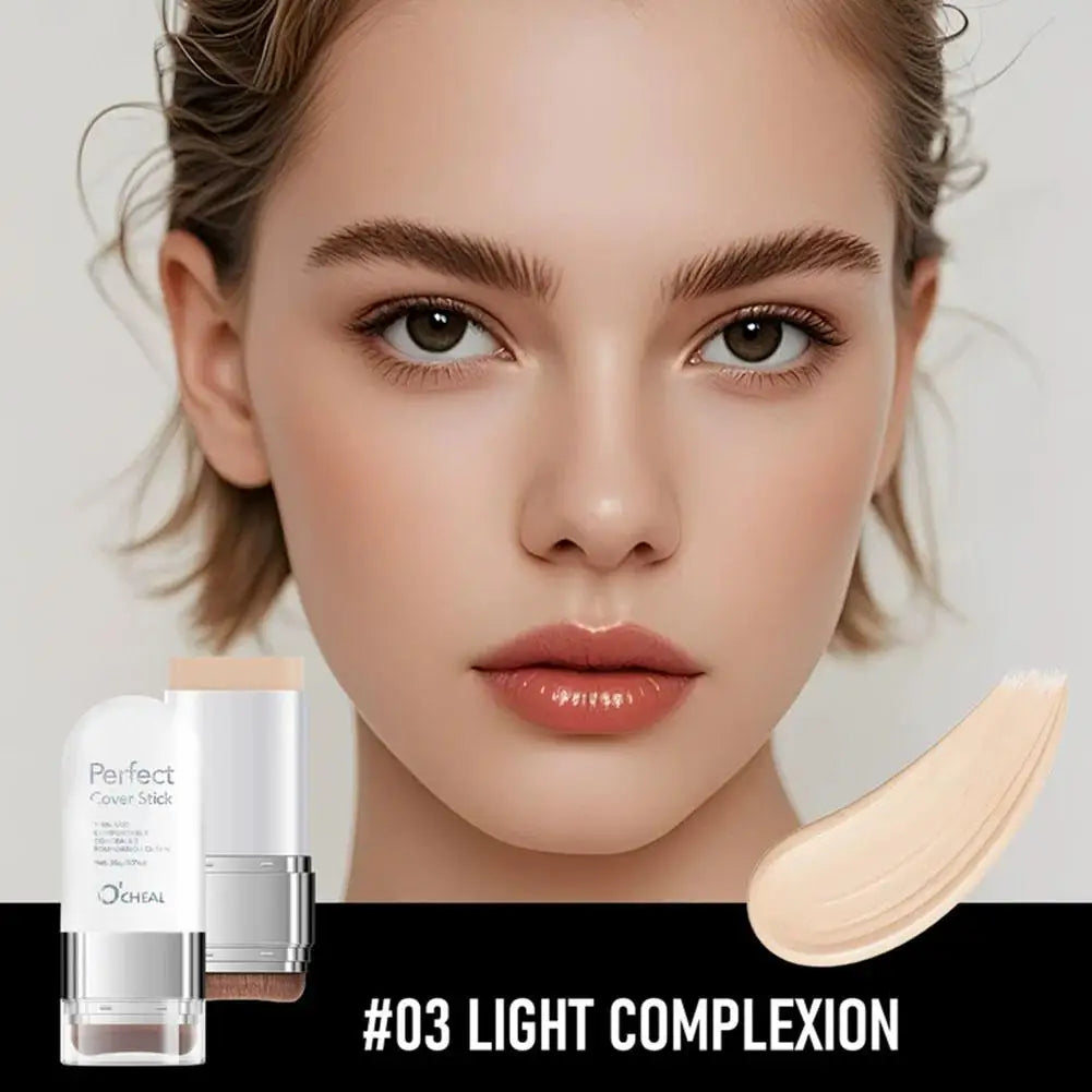 Upgrade O'CHEAL Perfect Cover Stick Thin And Comfortable Concealer Foundation Cream Stick Instant Natural Waterproof