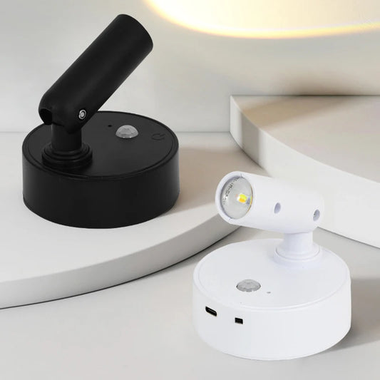 USB Rechargeable Wall Light LED light magnetic Spotlight Wireless No Punch Reading Light With Touch Switch Dimmable Bedside Lamp