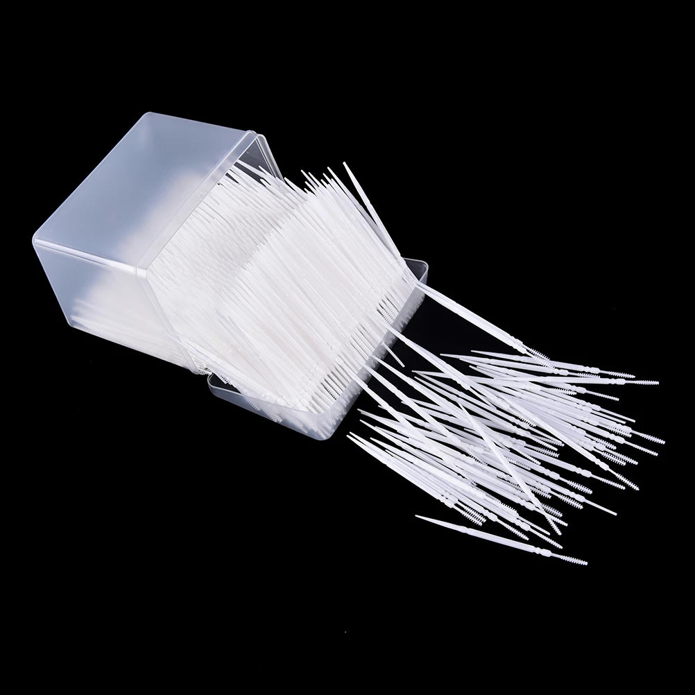 1100 Sticks/box Pale toothpicks 2-way Interdental toothbrush Pick Plastic Dental Picks Mouth hygiene 6.5 Cm Toothbrushes