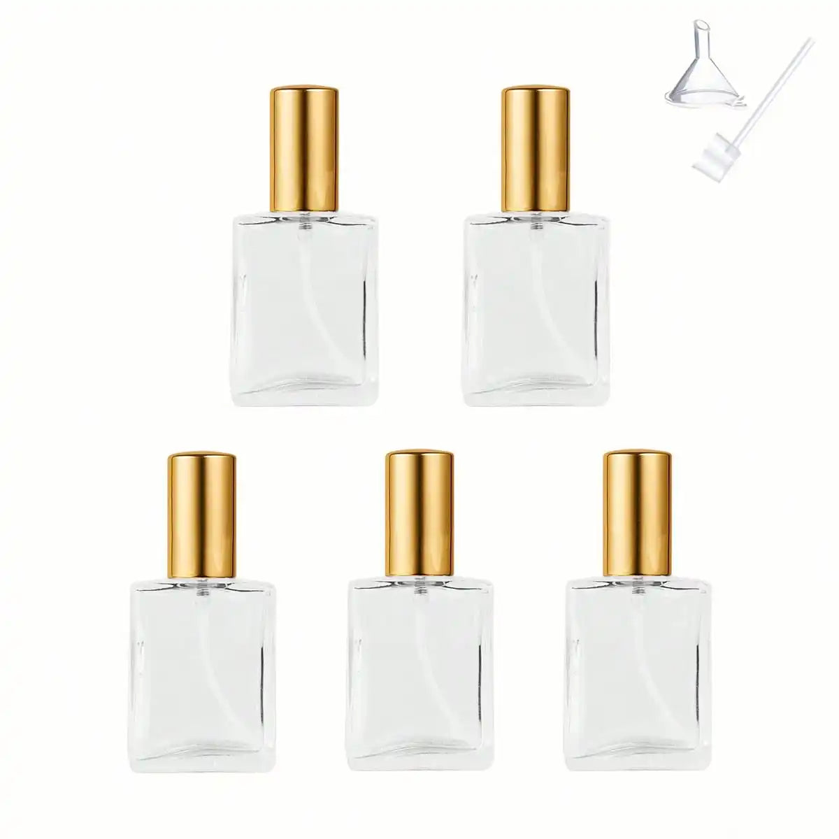 15ml Flat Square Refillable Perfume Cosmetic Water Spray Bottle, Portable Sample Skincare Water Beauty Empty Bottle, Transparent