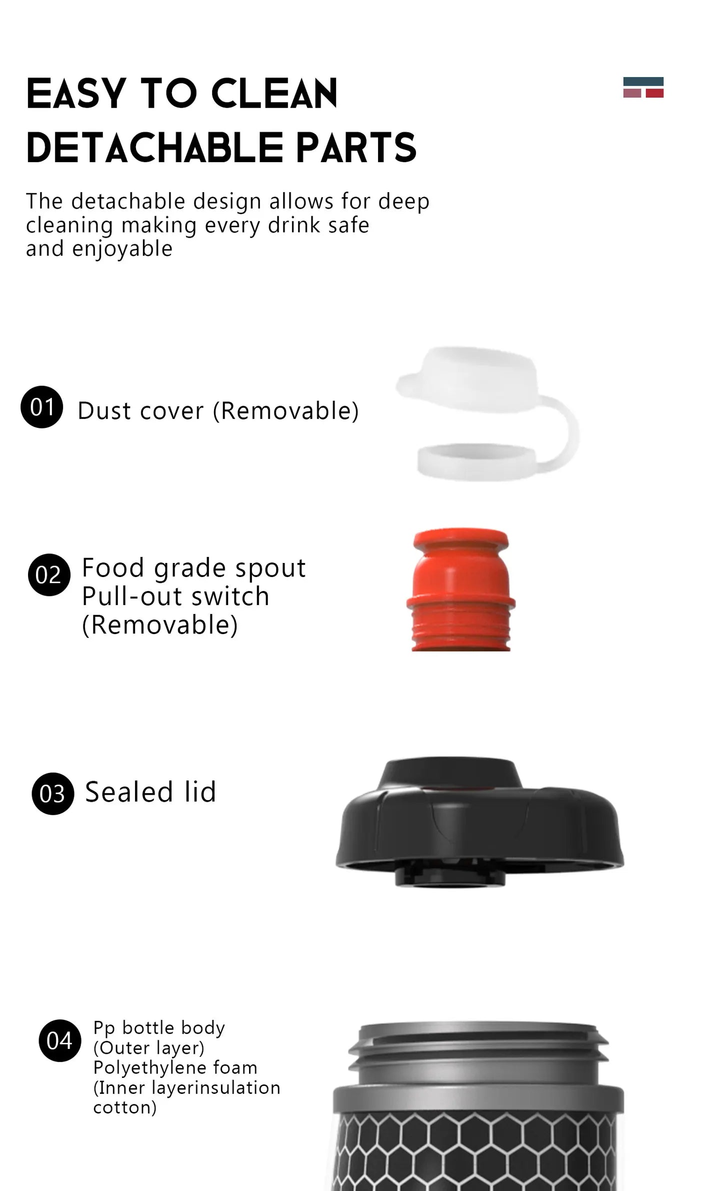 ThinkRider Bike Water Bottle 620ml/21oz Mountain Cycling Water Bottle PP5 Heat-And Ice-protected Bottle Outdoor Sports Cup