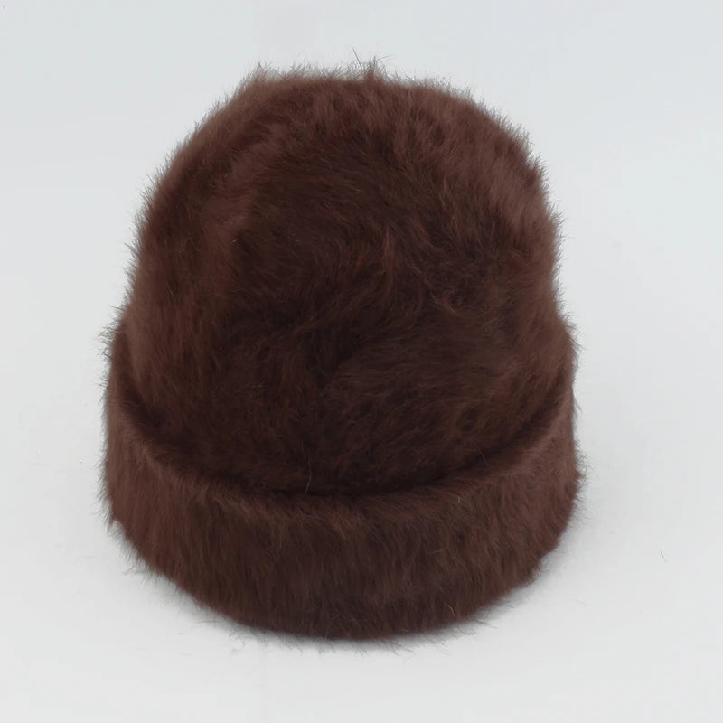Winter Hats For Women Long Rabbit Fur Warm Beanie Bonnet Female Caps Men Fashion Solid Colors Real Fur Knitted Hat